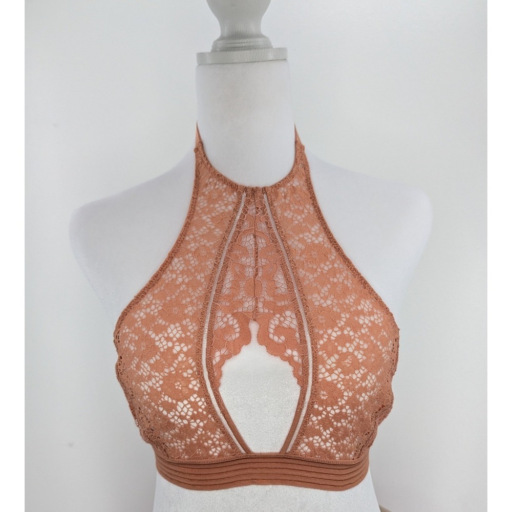 Victoria's Secret Very Sexy Lace Halter Bralette Terracotta Ginger Small S/P